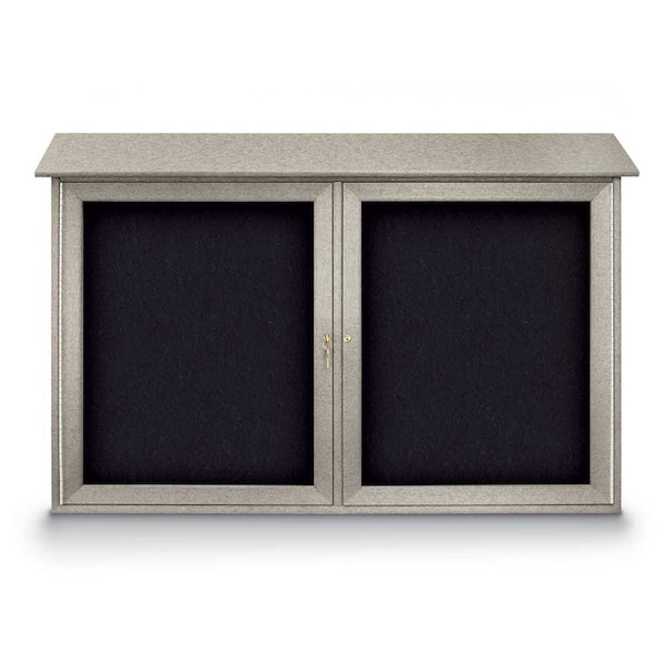 Indoor Enclosed Combo Board, 48"x36", Bronze Frame/White Porc & Surf